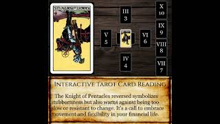 Celtic Cross Wealth: Knight of Pentacles in Position 1 Reversed - Stagnant Financial Progress