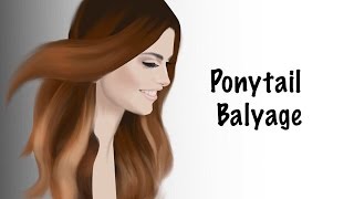 Окрашивание волос Балаяж. Простая техника. Ponytail Balyage. Обучение парикмахеров.