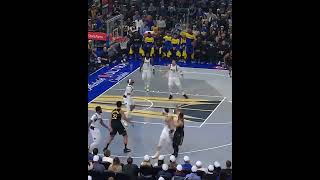 STEPH CURRY POINTS at klay Thompson after hitting 3 over him Warriors vs Mavericks nba #nba #shorts