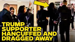 Trump Supporter Handcuffed And Dragged Away For Alleging Harassing Voters