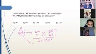 Uzaktan Eğitim Matematik 20 Kar Zarar Problemleri