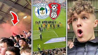 Wigan vs Rotherham *VLOG* 4,300 MILLERS FANS CELEBRATE ROTHERHAM STAYING UP, PYROS, LIMBS & MORE!!!