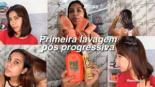 PRIMEIRA LAVAGEM PÓS PROGRESSIVA | dicas , resultados , nutrição com wella 💗✨