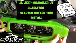 Starter Button Accent Cover Trim Install Jeep Wrangler JL JT Gladiator