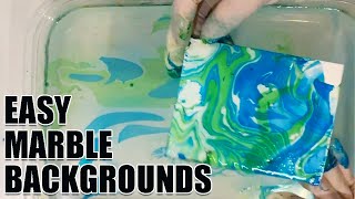 The EASIEST Paper MARBLING TECHNIQUE #Shorts