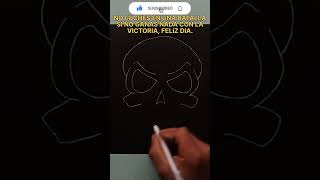 DIBUJANDO UNA CALAVERA CON TINTA BLANCA #shorts  #drawing #youtubeshorts #calavera(ARTE IMPROVISADO)