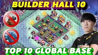 TOP10 BEST BUILDER HALL 10 GLOBAL BASE WITH LINK || BH10 +6600 TROPHY || BH10 BASE LAYOUT SEPT 2024