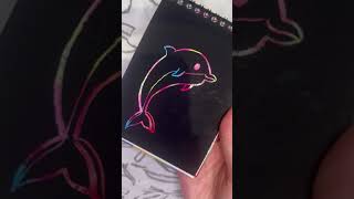 Magical Book Drawing Compilation 9🐬/ Easy Colorful Dolphin Drawing On Scratch Book/ Satisfying