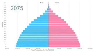 Africa Population Pyramid 1950-2100