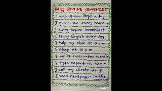 #presenttense Daily Routine Sentences #shorts #learnenglish #part3