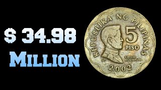 TOP ULTRA RARE PHILIPPINES 5 PISO 2002 WORTH A MILLION DOLLARS COULD MAKE YOU MILLIONER #money