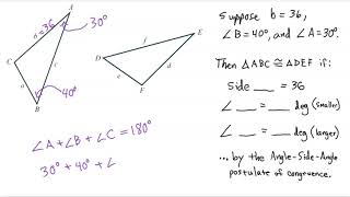 Geometry - Angle-Side-Angle Postulate of Triangle Congruence