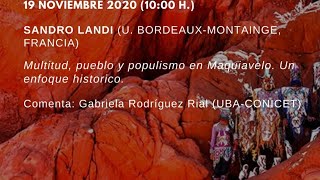 “Multitud, pueblo y populismo en Maquiavelo" - Sandro Landi