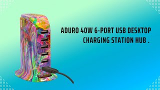 Aduro 40W 6-Port USB Desktop Charging Station Hub