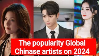 The popularity Global 2024 of Chinese artist Xukai DingYuXi wang esther yu Zhou ye shen yue liu