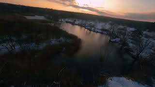 DJI FPV drone Cinematic snowy April mood 4k