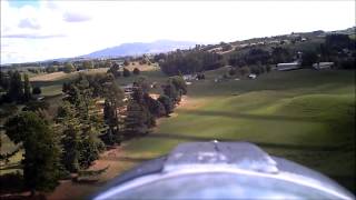 FPV T-28 Trojan #18  keychain camera with live AV out test flight.