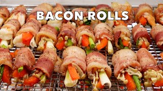 Bacon Rolls Recipe | Bacon Vegetable Rolls | Bacon Shrimp Rolls