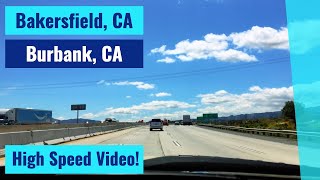 Bakersfield, CA to Burbank, CA - High Speed Driving Video Time Lapse