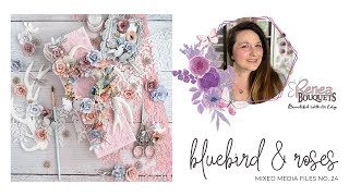 How to Use Different Adhesives | Reneabouquets Bluebird & Roses Mixed Media Tutorial