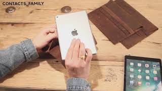 MUST HAVE Real Leather case for iPad:  (demo with 7.9" iPadmini and 9.7" iPad Air 2)