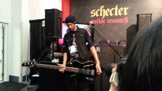 Dug Pinnick playing Dogman at the Schecter booth NAMM 2015