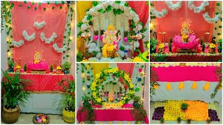 Ganpati Decoration Ideas For Home| Backdrop Decoration Ideas | Makhar Decoration Ideas