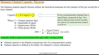 Shannon Channel Capacity Theorem | Information Theory and Coding