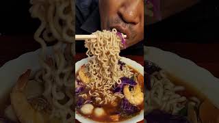 Korean food, Spicy noodles with shrimp 🍤 #asmr #ytshorts #viralvideo