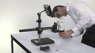 How to assemble the Leica DMS300 digital microscope with a boom stand