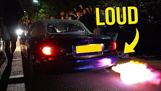 LOUD Cars Fill Entire Car Park!  - Modified Cars Leaving A Car Meet!