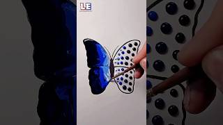 Beautiful Blue Oil Coloured Butterfly |Beautiful Blue Butterfly Painting | Butterfly Drawing #shorts