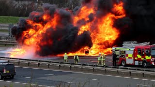 M1 LORRY FIRE 13-03-2019 WITH EXPLOSIONS