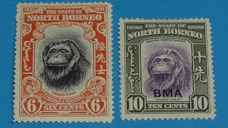 North Borneo Orang Utan Stamps #philately #stampcollecting