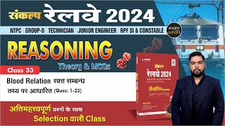 Sankalp Railways 2024 | Reasoning PYQs | All Types of Question | Blood Relation Ques 01-25 Manas Sir