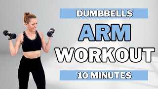 🔥10 MIN TONED ARMS WORKOUT - With Weights🔥All Standing Upper Body🔥No Repeat🔥