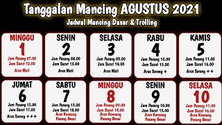 TANGGALAN MANCING BULAN AGUSTUS 2021 || KALENDER MANCING DI LAUT