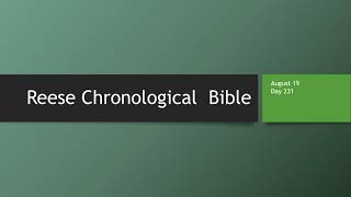 Day 231 or August 19th - Dramatized Chronological Daily Bible Reading