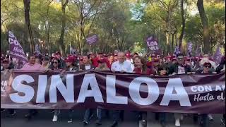 Gerardo Vargas alcalde de Ahome presente en la marcha a favor de #AMLO