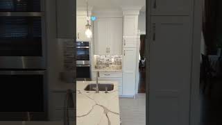 Brand new white and blue kitchen! #kitchenremodel #newkitchenmakeover