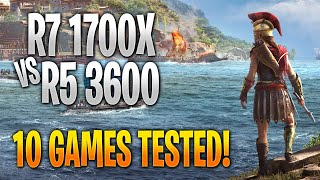 Ryzen 7 1700X vs Ryzen 5 3600  | 10 Game Benchmark Test and Gameplay