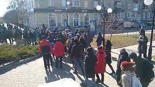 Митинг в оккупированном Бердянске, Запорожская область.