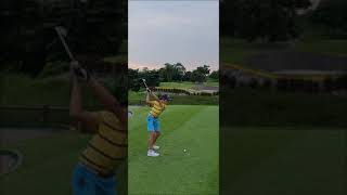 Alex playing the par 3 5th hole at Kranji Sanctuary GC. 9i