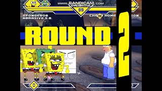 Mugen #1130 Spongebob Abrasive SB Doodlebob Ki Spongebob vs Cheap Homer Simpson