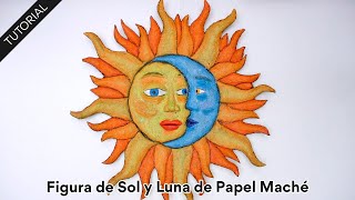 Figura de Sol y Luna de Papel Maché 🌝🌙 Reciclando papel y decorando ♻️🤩