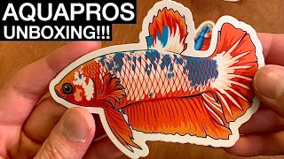 HUGE AQUARIUM STICKER PACK UNBOXING FROM AQUAPROS!!!