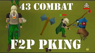 43 Combat Rune Battleaxe Pking - OSRS F2P Pking