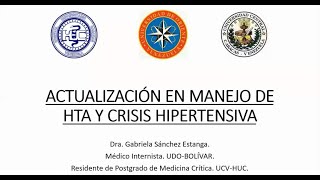 Actualización en manejo de HTA y Crisis Hipertensivas