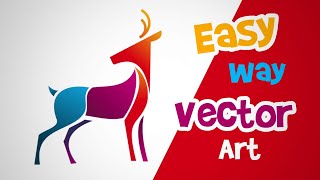 tutorial on how to easily make a colorful deer illustration logo