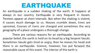 Essay on Earthquake in English | #KamnaAcademy